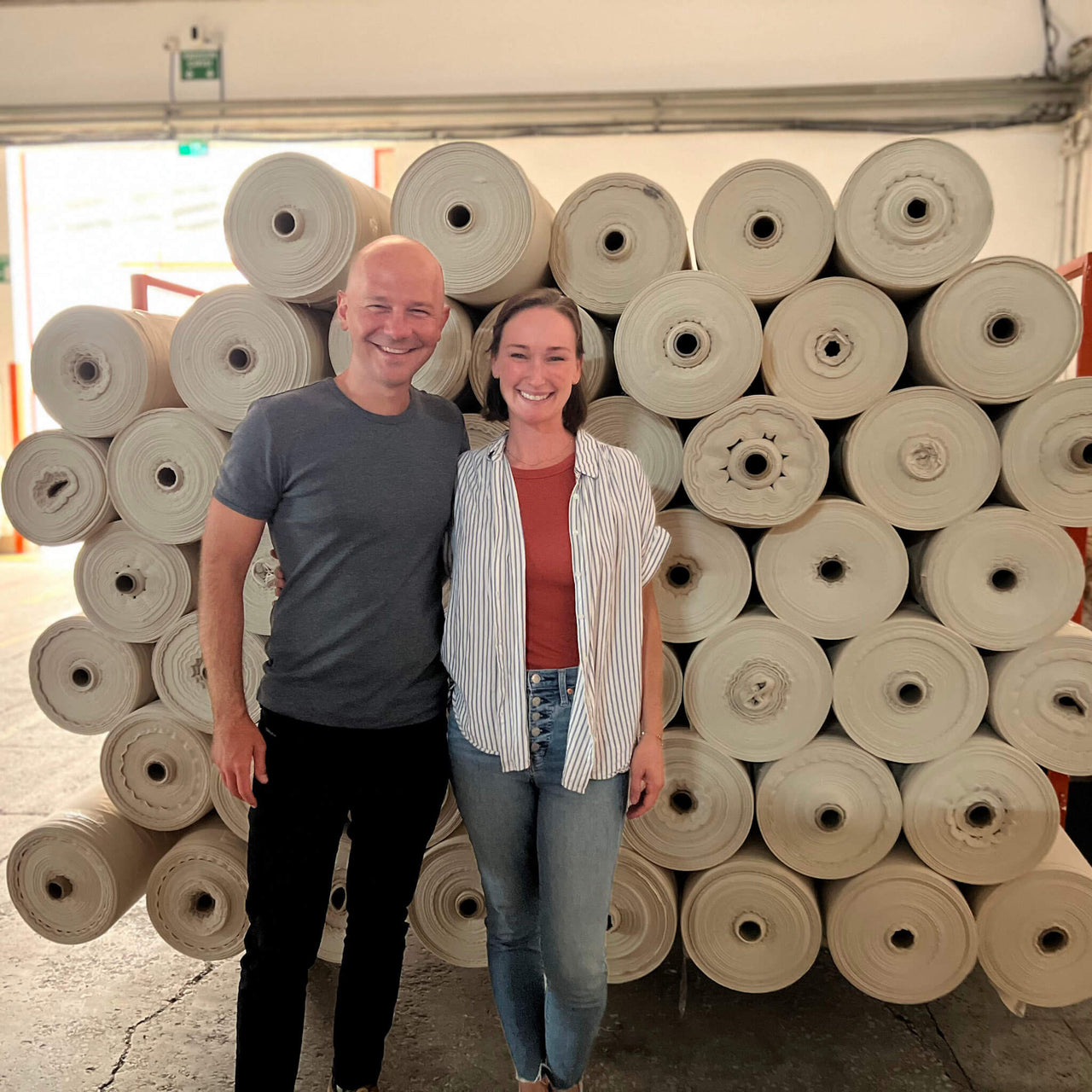 Pine & Palm Fonder, Rory Ihlamur and husband Yigit visiting her manufacturer.
